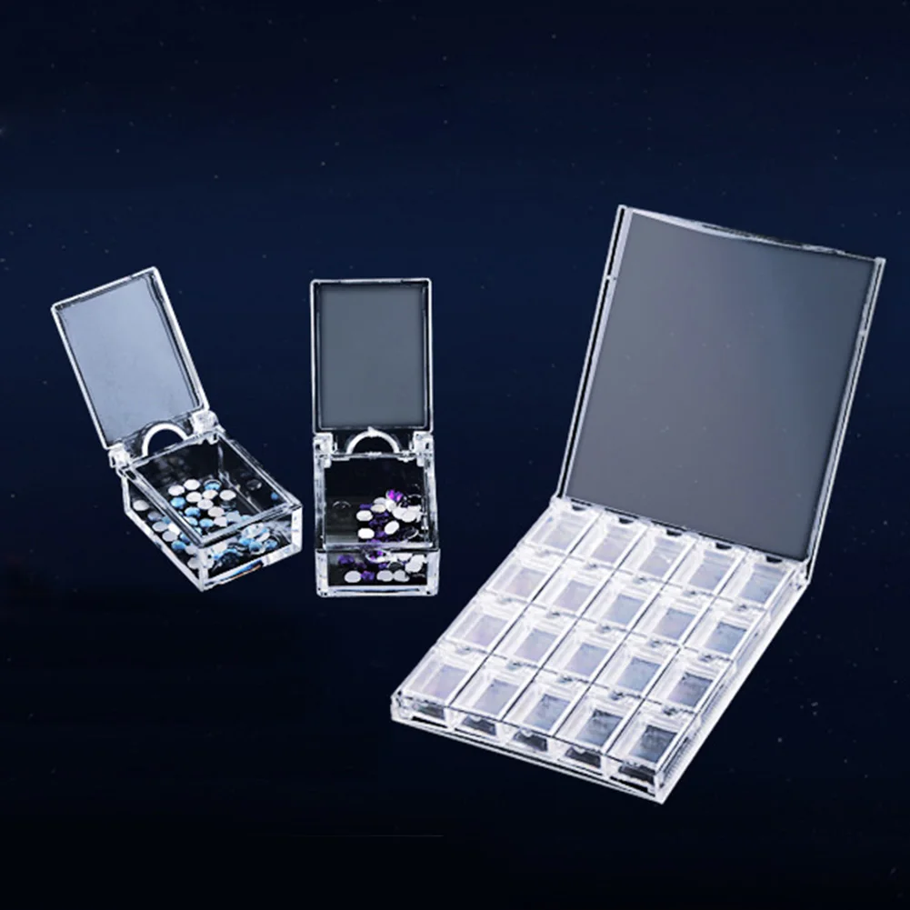 

20 Grids Portable Dustproof Storage Case Jewelry Display Organizer Nail Art Transparent Mini Acrylic Practical Holder Makeup