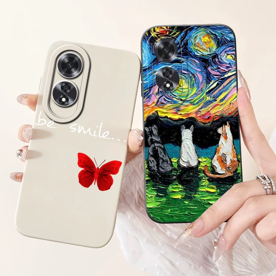 Cute Fashion Cartoon Cover For Oppo A60 4G Case CPH2631 Soft Silicone Phone Cases A 60 OppoA60 Fundas 6.67'' Bumper