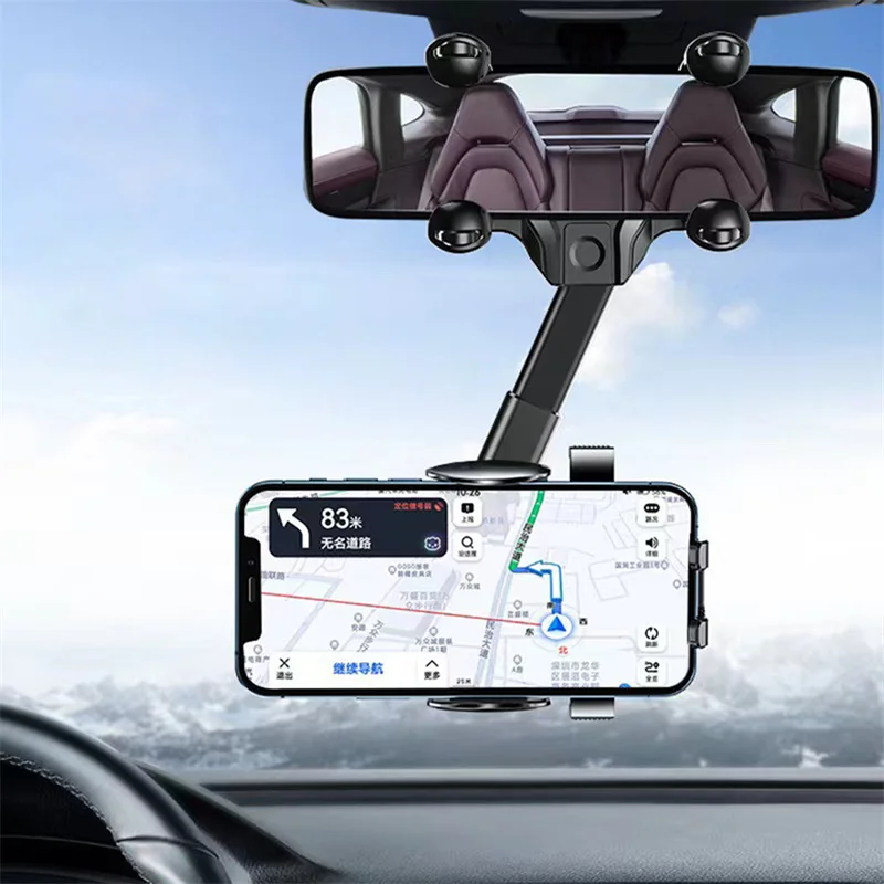 

Universal Car Rearview Mirror Phone Holder 360 Degree Rotation Car Phone Holder Mount Stand For Dash Cam GPS Smartphone Bracket