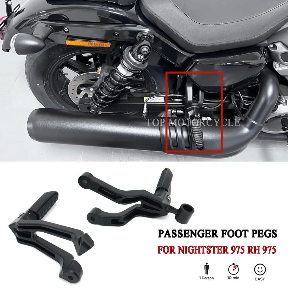 

Мотоциклетная задняя подставка для пассажира, черная подставка для Harley Nightster 975 RH 975 RH975 2022 2023