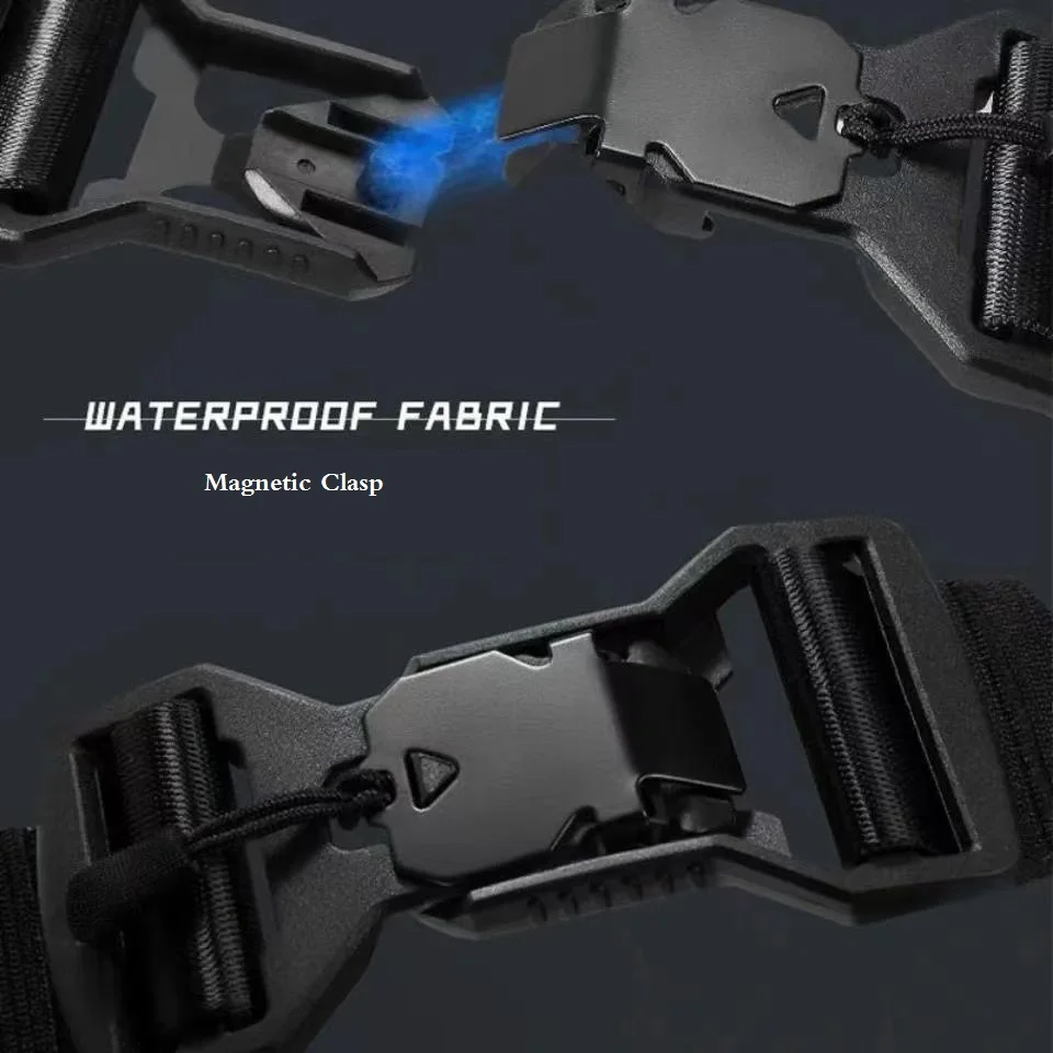 Fashion Chest Bag Men's Simple Shoulder Bag Waist Bag Portable Magnetic Clasp Travel Chest Pack Motorcycle Riding Crossbody Bag