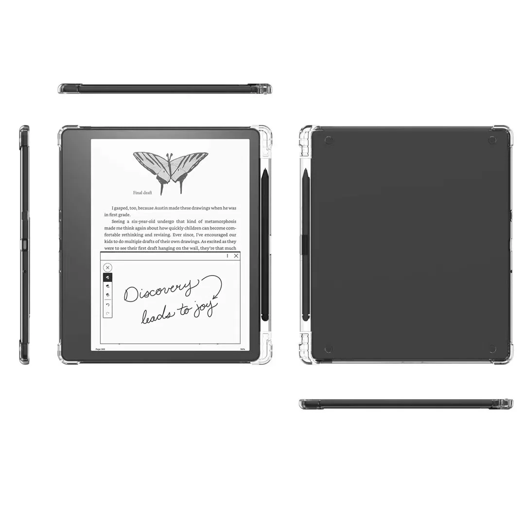 Фото Прозрачный чехол для Kindle Scribe 10,2 дюйма 1/2-го поколения |   Встроенный держатель для ручек |   Тонкий и легкий |   против царапин |   Мягкая задняя крышка из ТПУ №3