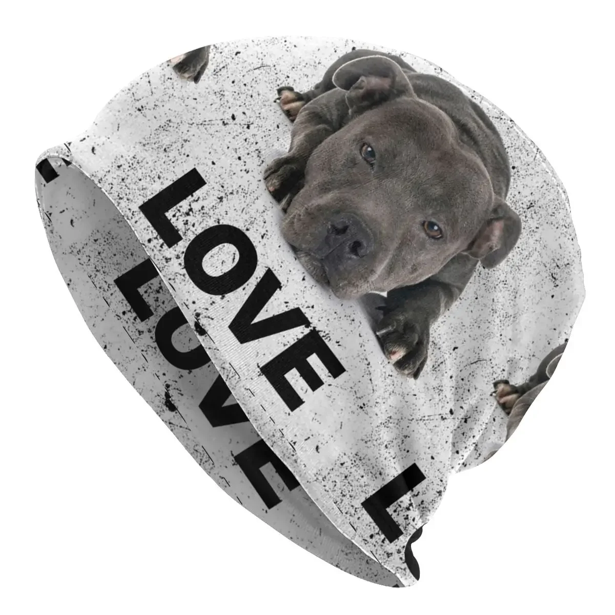 Вязаная шапка на заказ Стаффордширский бультерьер для собак Хип-хоп Skullies Шапки