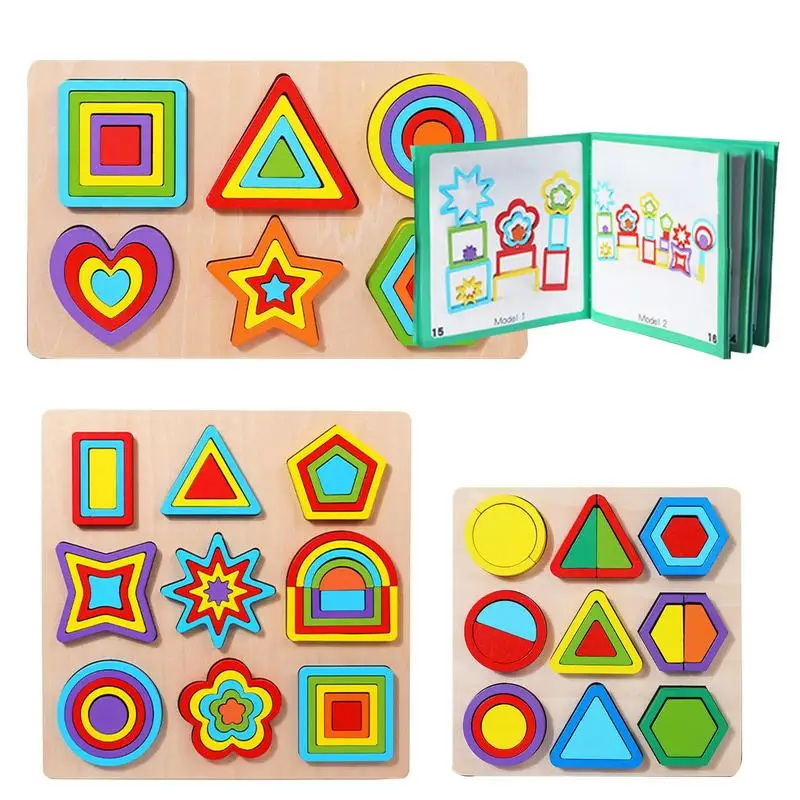

Пазлы Деревянные Монтессори, Обучающие игрушки, сочетающиеся цвета, сенсорная развивающая игрушка, настольная игра для малышей