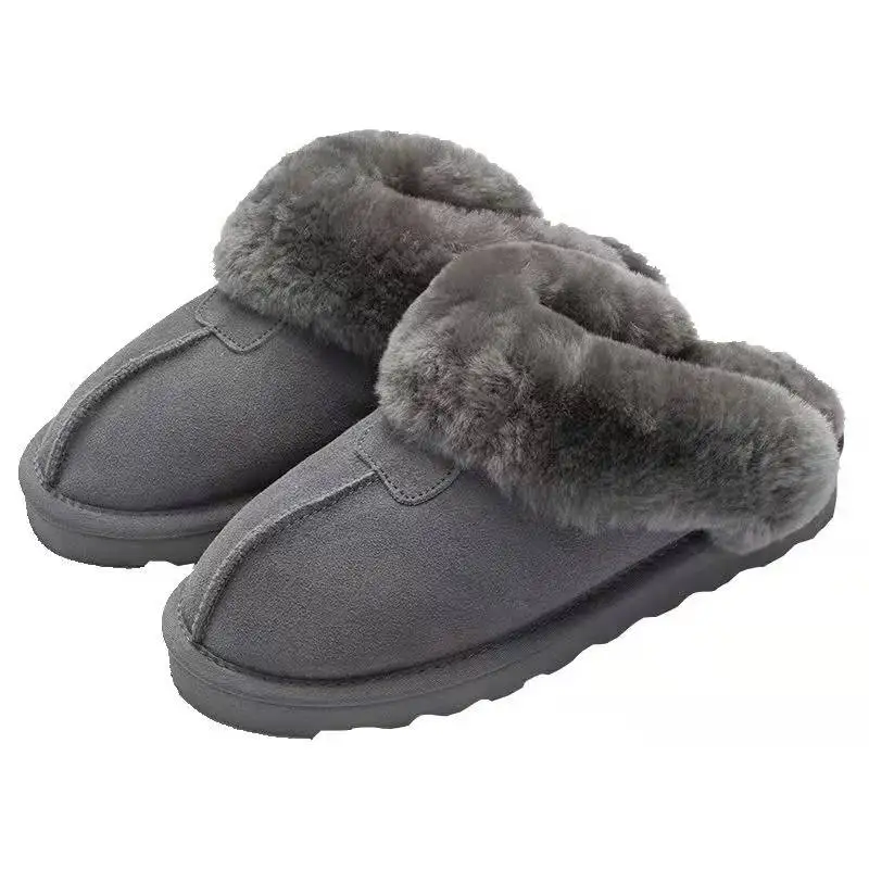 Женские зимние высококачественные домашние тапочки из натуральной воловьей