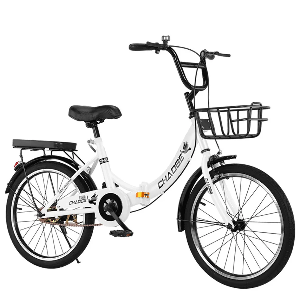 

20/22/24 Inches Folding Bicycle Variable Speed High Carbon Steel Students Lady Bike With Backseat Anti-Skid And Wear Resistance