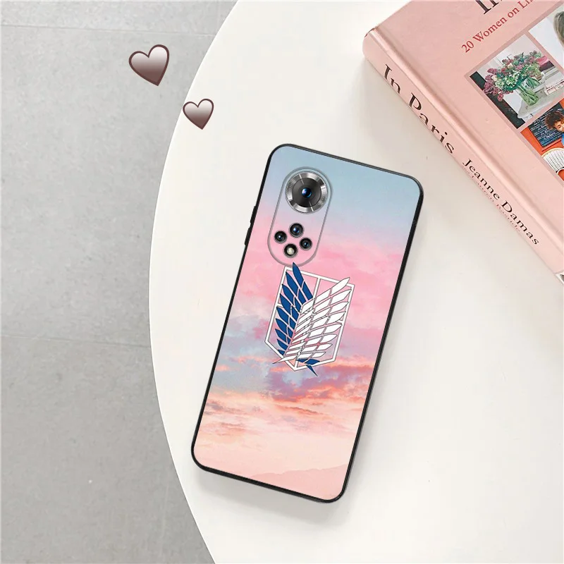 Черный матовый чехол для телефона Honor X8b X8 X7 X6 a X9 b 90 70 Magic5 8x Attack on Titan MIKASA Huawei P40 P30 P20