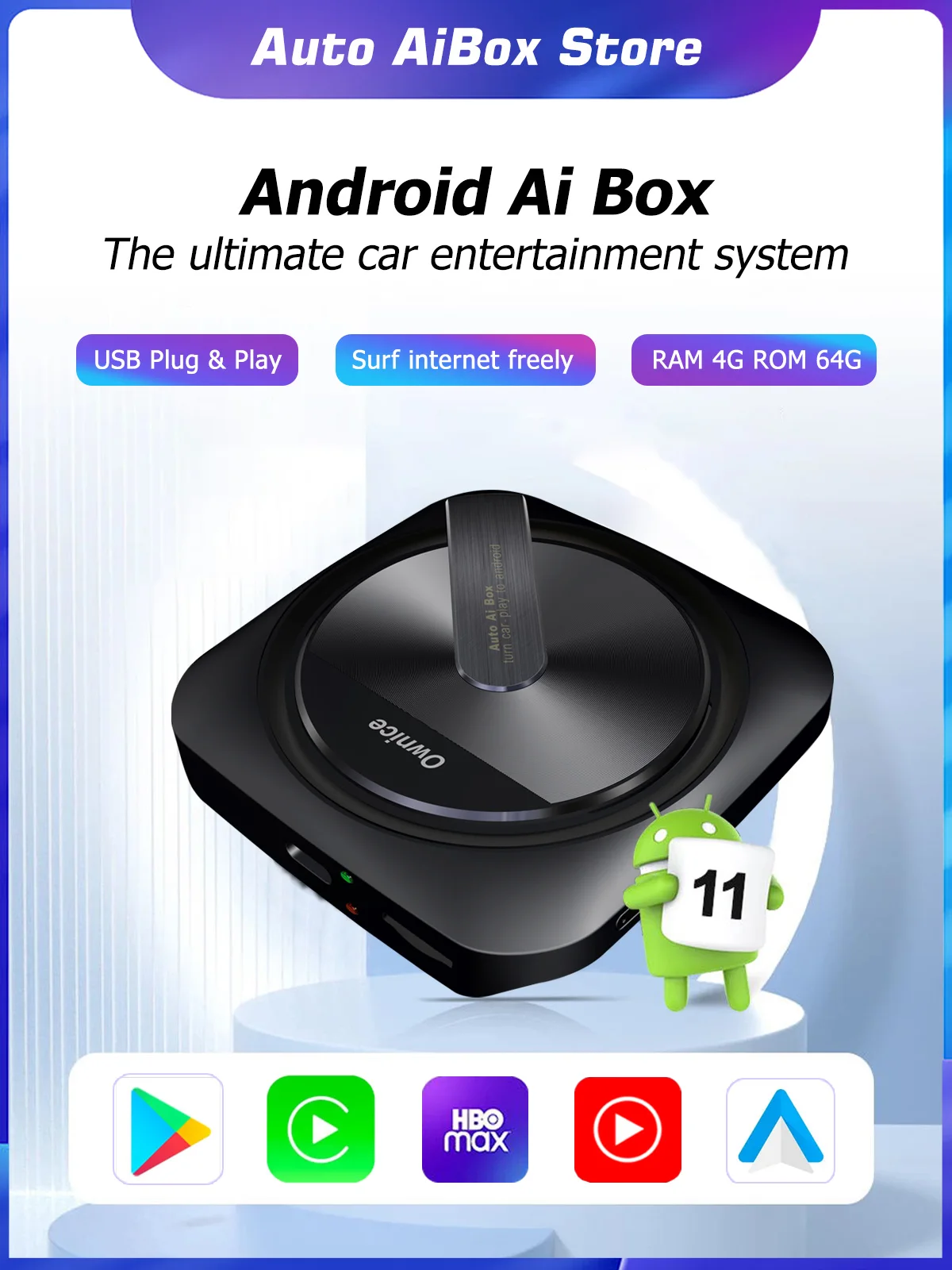 

Wireless CarPlay Ai Box Android 11.0 Android Core 4G+64G Auto GPS 4G LTE Netflix For Kia Mazda Jeep Toyata VW Audi Mercedes