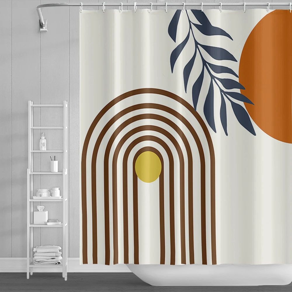 Скандинавская занавеска для душа с абстрактным изображением ветра