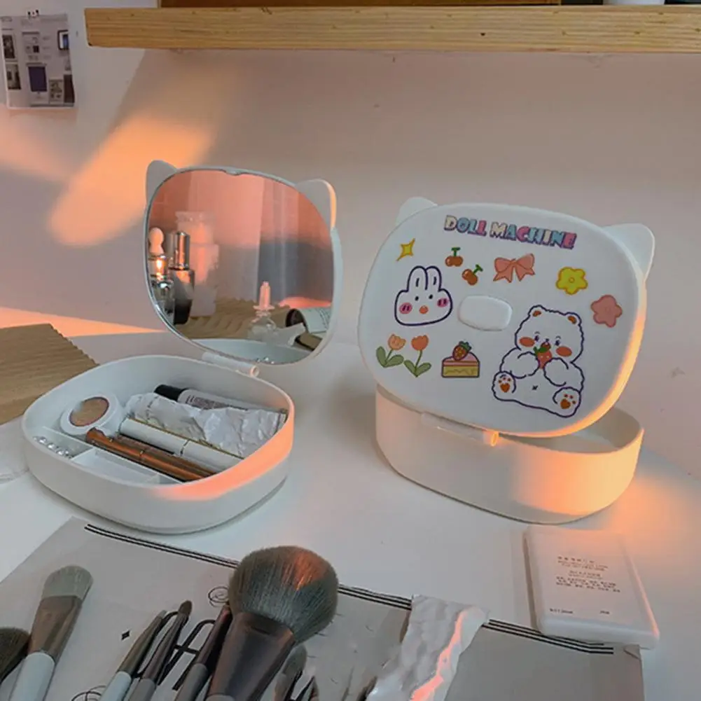 

Desktop Makeup Mirror Practical Easy to Carry ABS Foldable Design Dressing Table Mirror Dormitory Accessory
