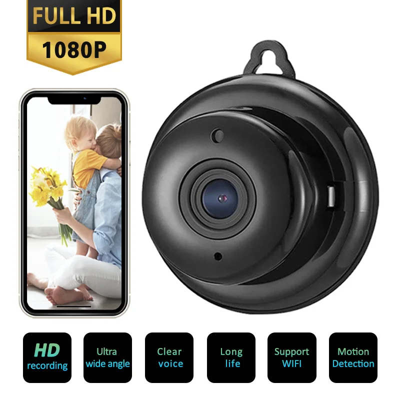 

1080P WIFI Small Camera Infrared V380 Mini Wireless IP Camera Night Vision CCTV Camcorder Motion Detect Home Security Dual Audio