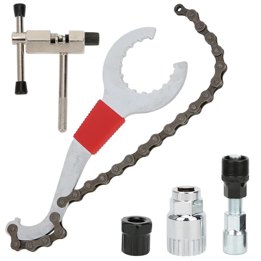 

5Pcs Bicycle Repair Tool Set Mountain Bike Chain Cutter Flywheel Bottom Bracket Disassembly Parts bike