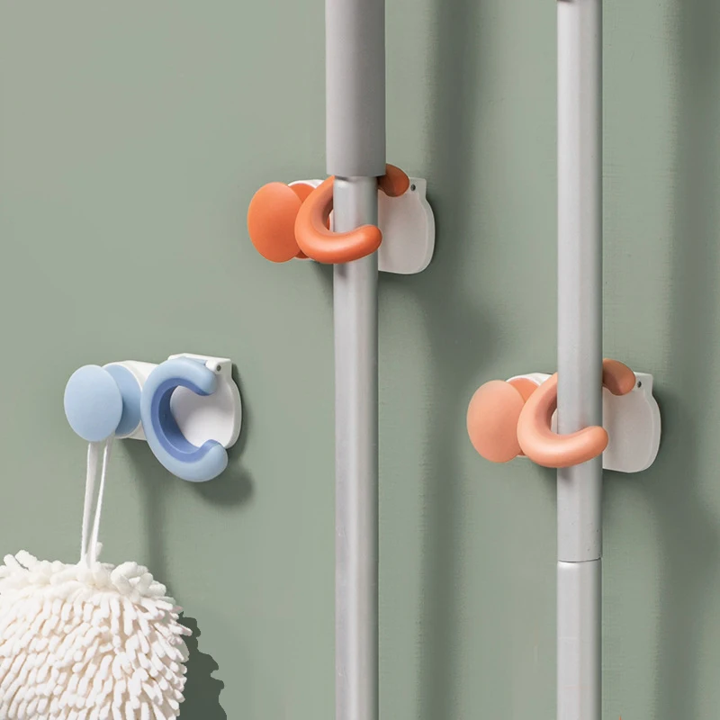 

3pcs High Quality Home Storage Rack Bathroom Adhesive Hanging Pipe Hooks Wall Mounted Mop Organizer Holder Brush Broom Hanger