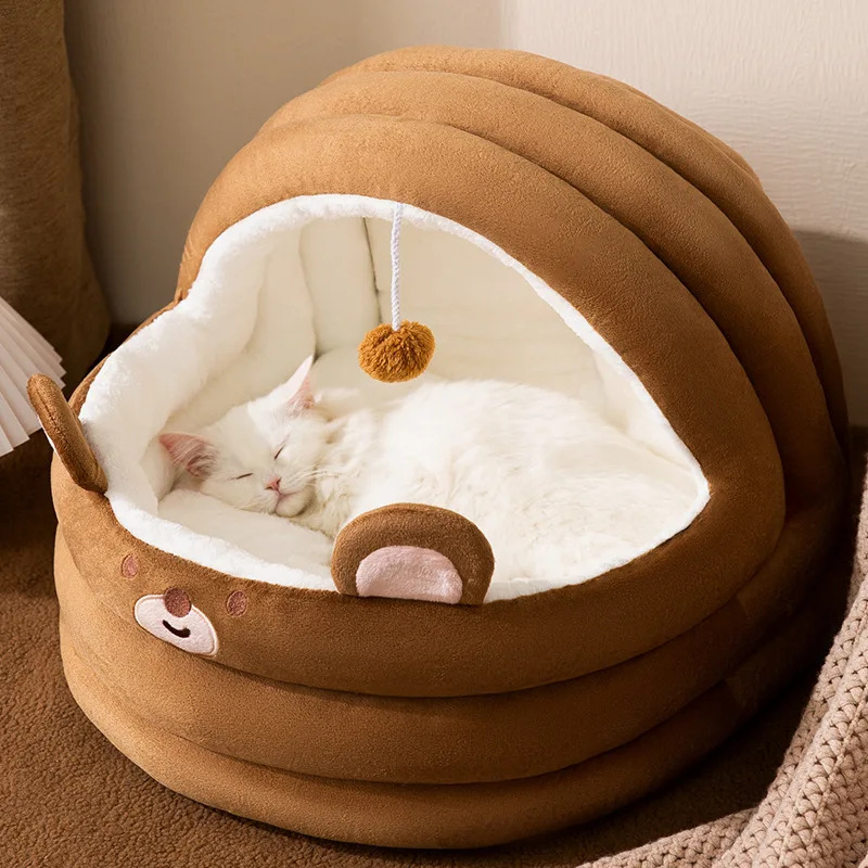 

Dog Sofa Bed Winter Warm Lovely Hug Bear Plush Nest For Small Medium Dogs Cat Soft Sofa Cushion Indoor Mats Moistureproof Kennel