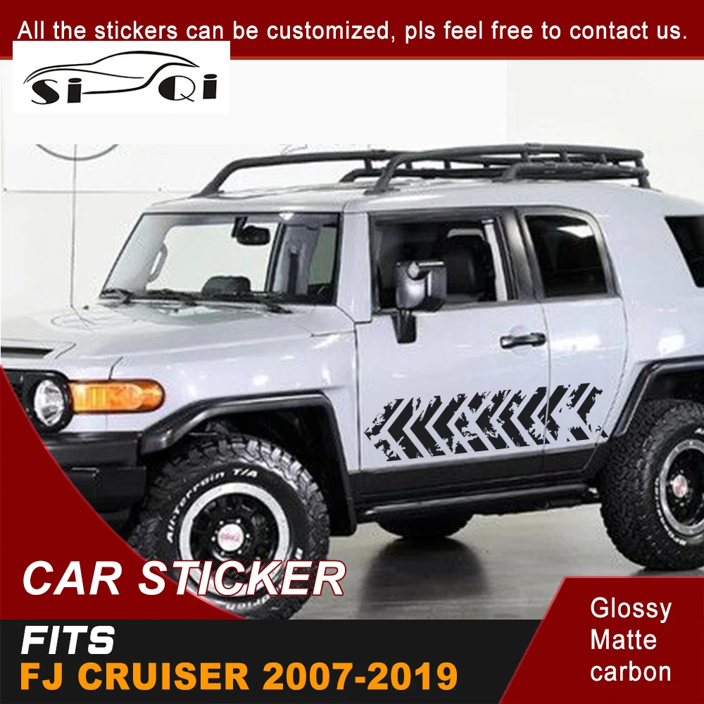 

For TOYOTA FJ CRUISER 2007-2017 2018 2019 Car Stickers Side Door Stripe Racing Graphics Vinyl Car Decoration Decals Custom