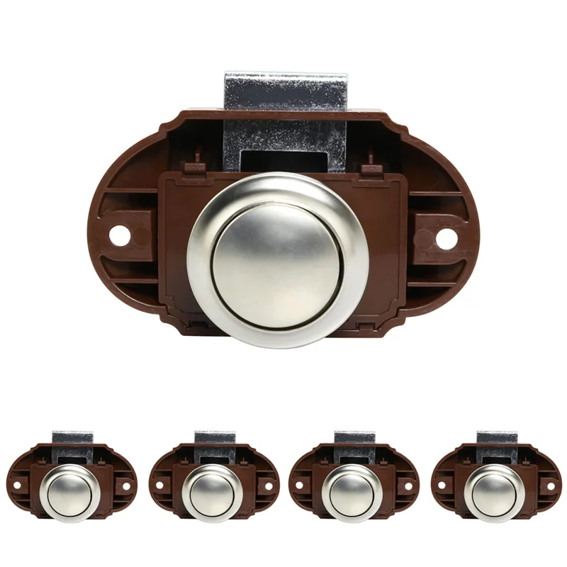 

5Pcs Camper Car Push Lock RV Caravan Boat Motor Cabinet Drawer Latch Button Locks Keyless Furniture Door Lock Hardware