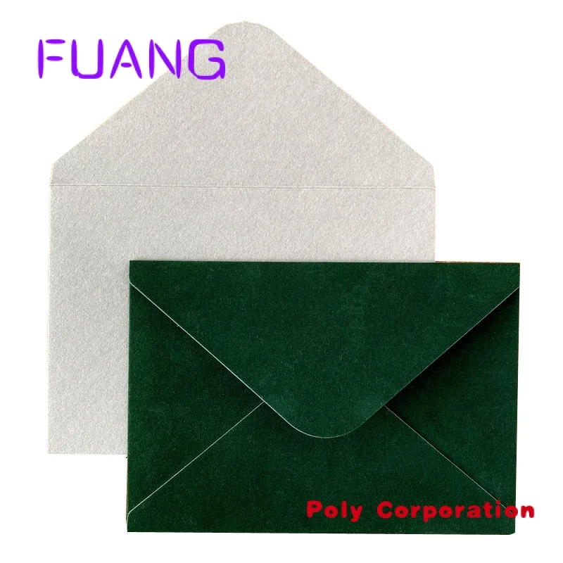 Custom Printed Logo High Grade Luxurious Envelopes Velvet Envelopes for business