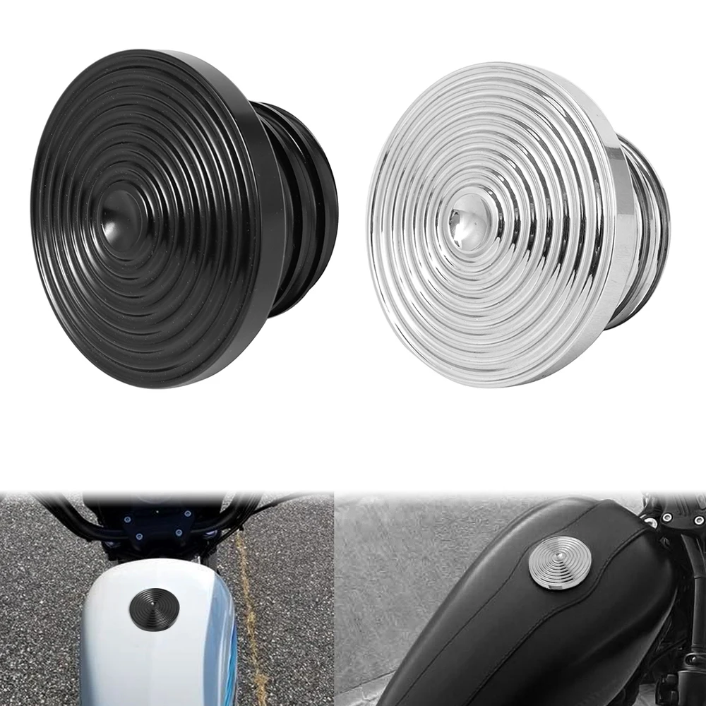 

1PC Motorcycle Fuel Gas Tank Vented Aluminum Black Decorative Oil Cap For Harley Sportster XL 883 1200 Dyna Touring Street Gilde
