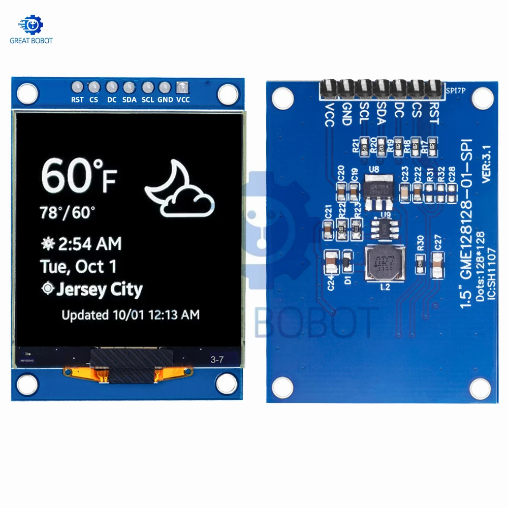 BS ALL НОВЫЙ 1,5-дюймовый 128x128 OLED-экранный модуль Высококачественный продукт для Raspberry Pi для STM32 для Arduino (art.: 3920cede097a5) - 3920cede097a5