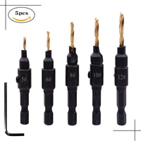 countersink woodworking drill bit set holes for screw sizes 6 8 10 12 4 pack goldensilver optional
