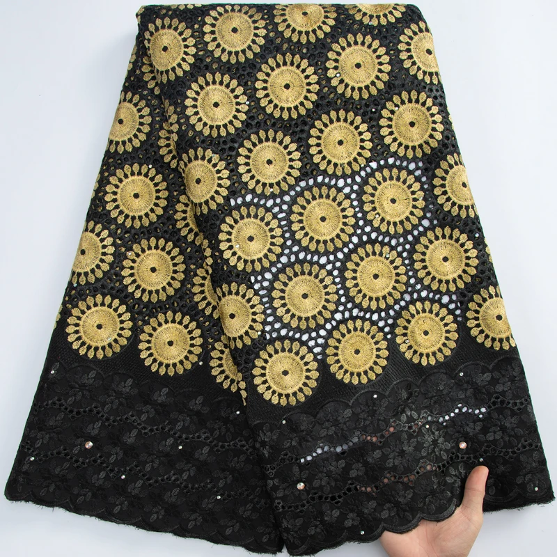 

SJD LACE Swiss Voile Lace 2023 High Quality 3181 Nigeria Cotton Lace Fabric with Stones for Sewing Classics Birdal Wedding Dress