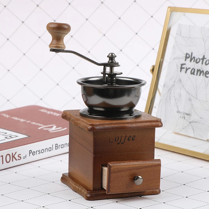 

Coffee Bean Grinder Coffee Maker Coffee Spice Burr Mill Wooden Metal Design Retro Mini Manual Coffee Grinder Handmade Maschine