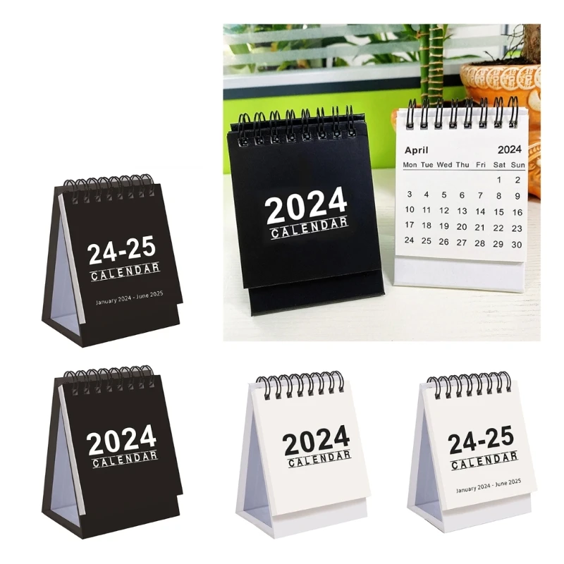 

Portable 2024 Mini Desk Calendars Portable Monthly Calendars Portable Desktop Calendars for Office and Home School Use F19E