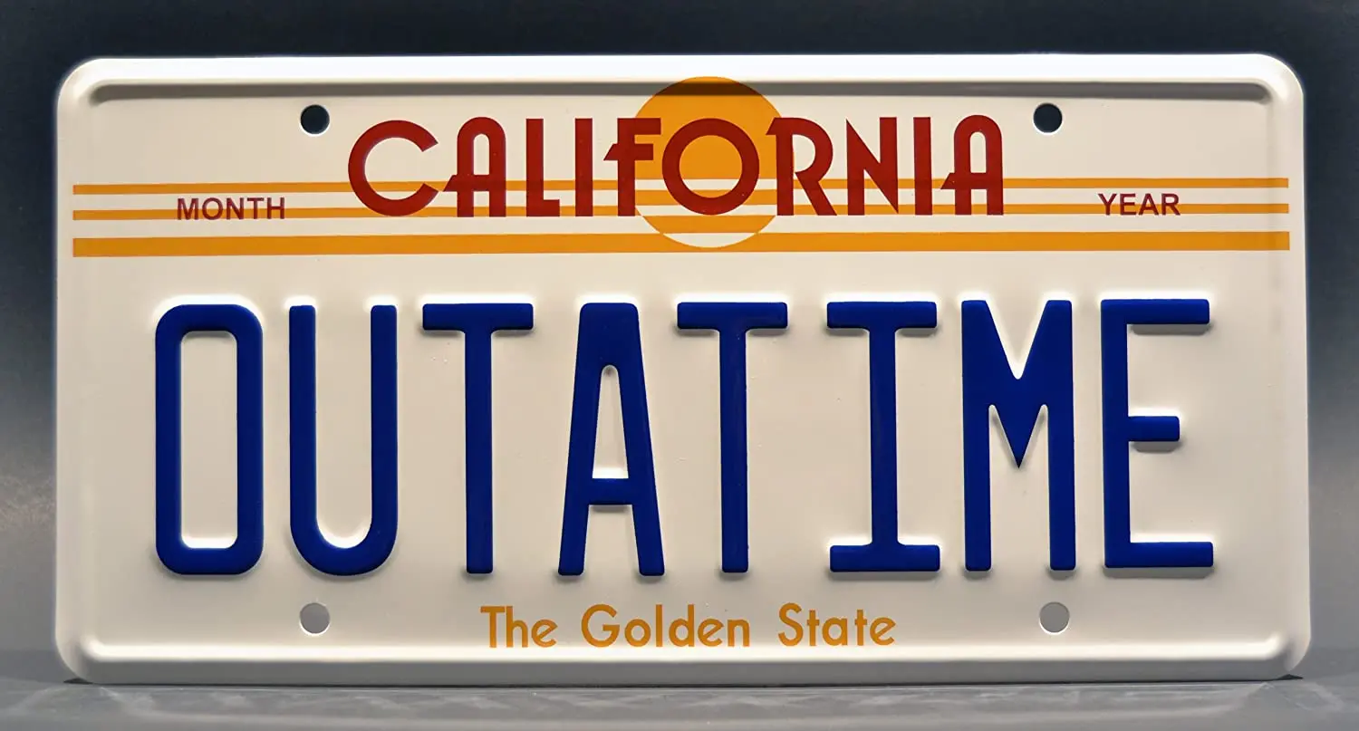 

Celebrity Machines Back to The Future | Outatime + 2015 | Metal License Plates 1
