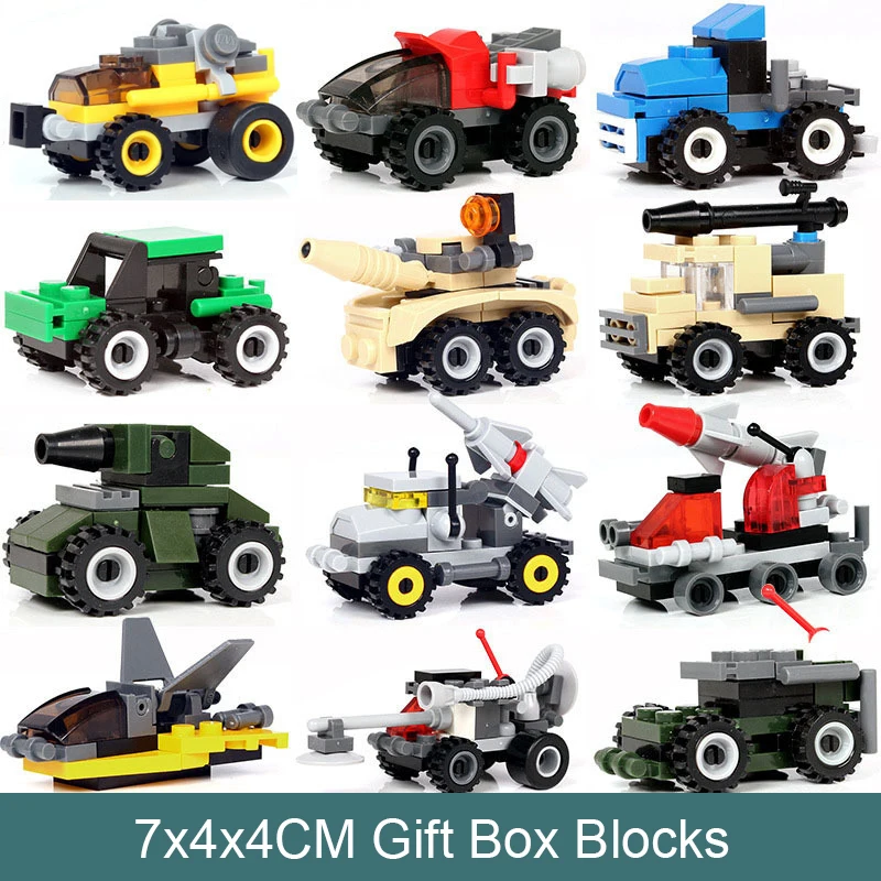 

Military Police Vehicle Model Puzzle Mini Plastic Blocks Building Kits Stacking Toys War Chariot Plane SWAT Army Force Equipment