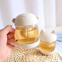 catmonkey glass tea mug cup with fish tea infuser strainer filter 250ml mug with straw mates stanley tumbler with straw