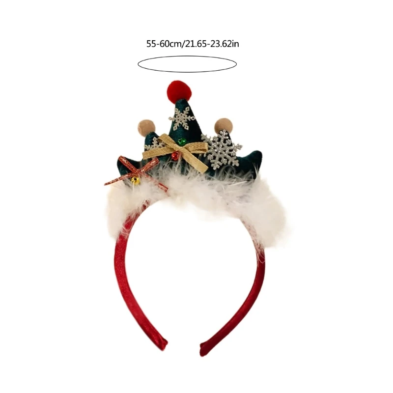 Рождественский обруч для волос Шляпа Санта-Клауса Костюм караоке Рождественская