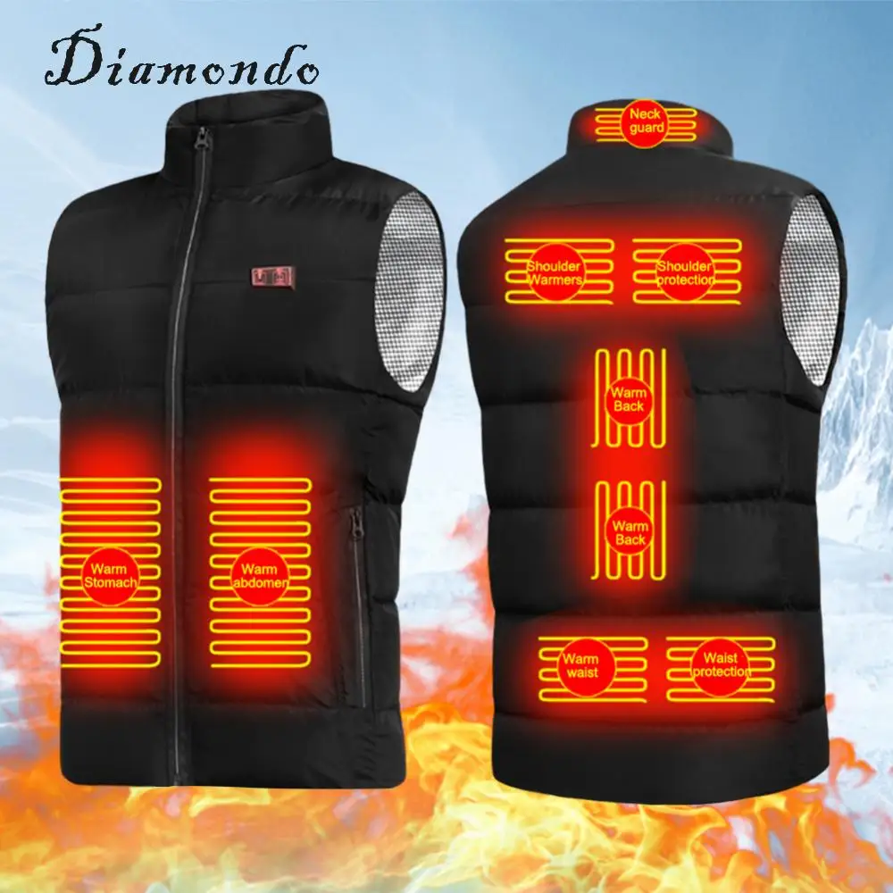 

9 Heating Zones Electric Heated Jackets 3 Heating Levels Rechargeable Warming Heat Vest with Pockets Smart Heated for Camping