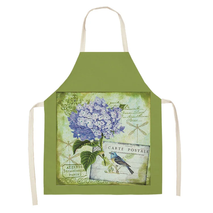 

Кухонный Фартук для родителей и детей, цветочный фартук из хлопка и льна в ретро стиле, для детей, мужчин, женщин, мужчин, инструменты для убо...