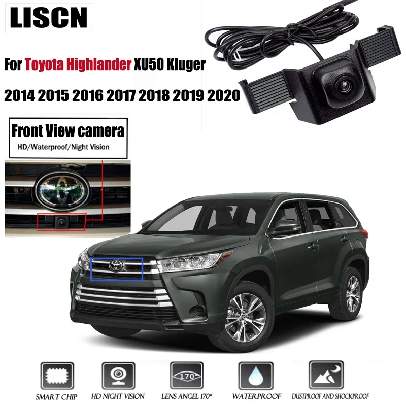 

Передняя камера для Toyota Highlander XU50 Kluger 2014 2015 2016 2017 2018 2019 2020 HD с ночным видением и логотипом парковки