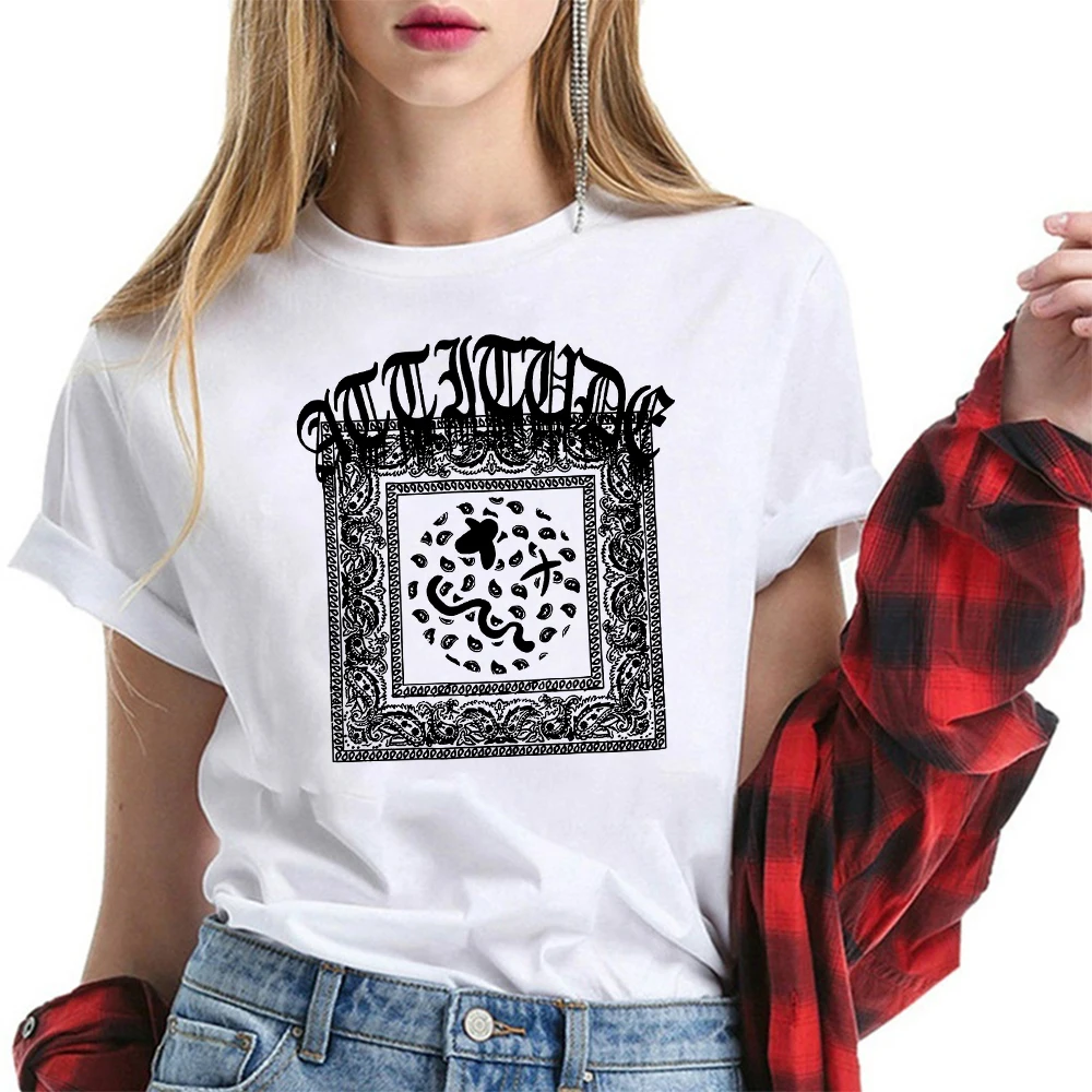 

Goth Print Graphic Tee Summer Fashion Harajuku Short Sleeve Woman Tshirts Round Neck Femme Clothing Funny Graffic Tee Women