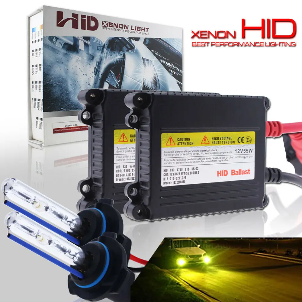 

55W 2X Glofe 9005 High Beam Hid Headlight Bulbs Bright 3000K Amber Plug & Play