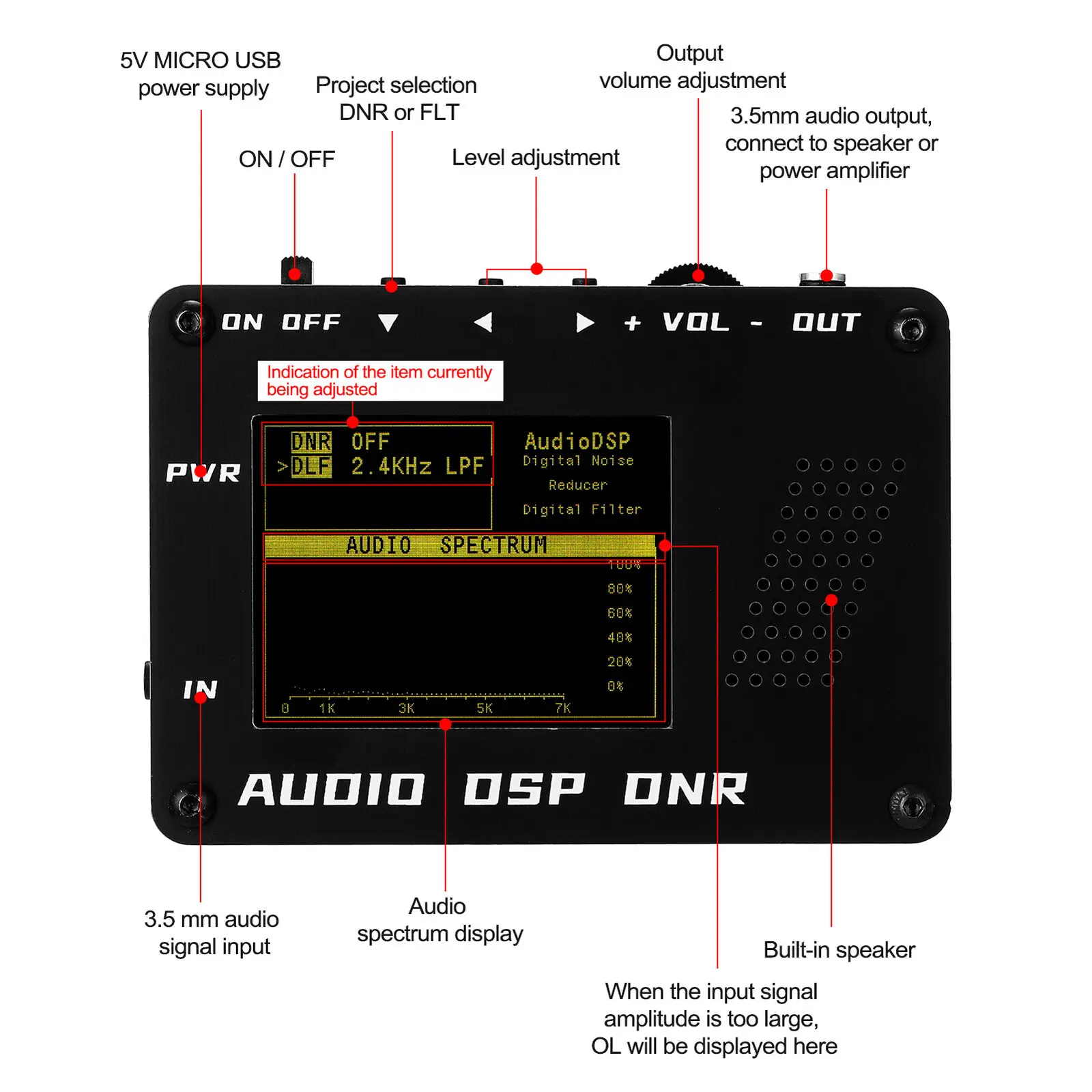 Новый шумоподавитель аудио DSP цифровой фильтр DNR SSB Ham radio YAESU ICOM + динамик |