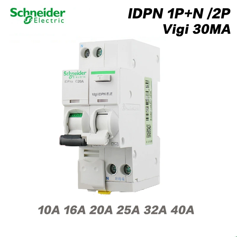Schneider Electric IDPNa 2P AC 25 40A 30MA Мини-выключатель утечки Устройство защиты от остаточного
