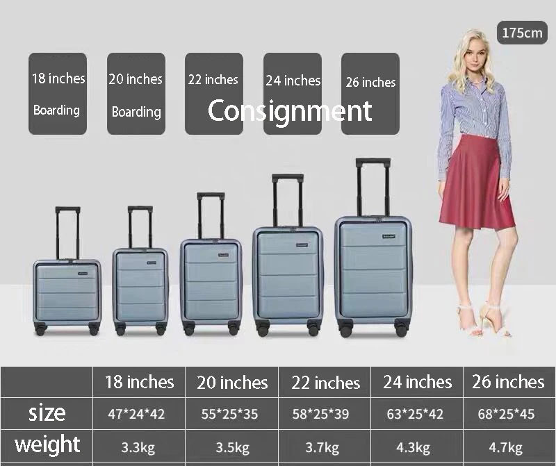 New 20"24"26" inch ABS+PC suitcase bag Shell shape universal wheel carry on  luggage zipper frame travel case fashion trolley images - 6
