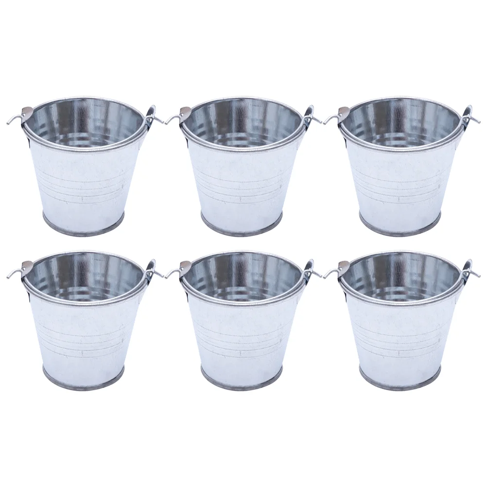 

Mini Buckets Bucket Metal Small Flower Pails Pottinparty Candy Storage Handle Handles Snack Kids Galvanized Iron Basket Easter