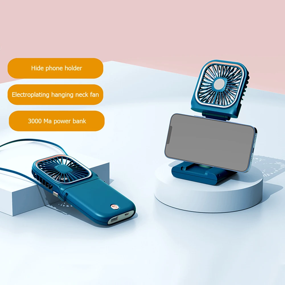 

Подвесные шейные вентиляторы, мини портативный складной USB маленький вентилятор, беззвучный внешний аккумулятор, портативный ручной Насто...