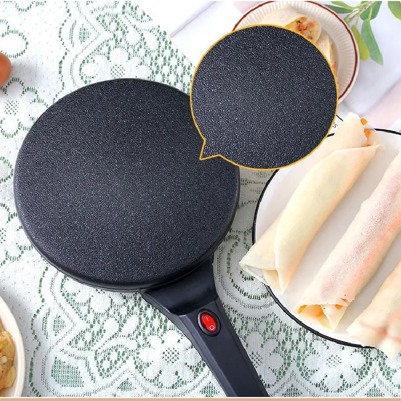 Mini Electric Crepe Maker Breakfast Pizza Machine 220V Non-stick Pancake Baking Pan Cake Griddle Spring Roll Cooking Tools