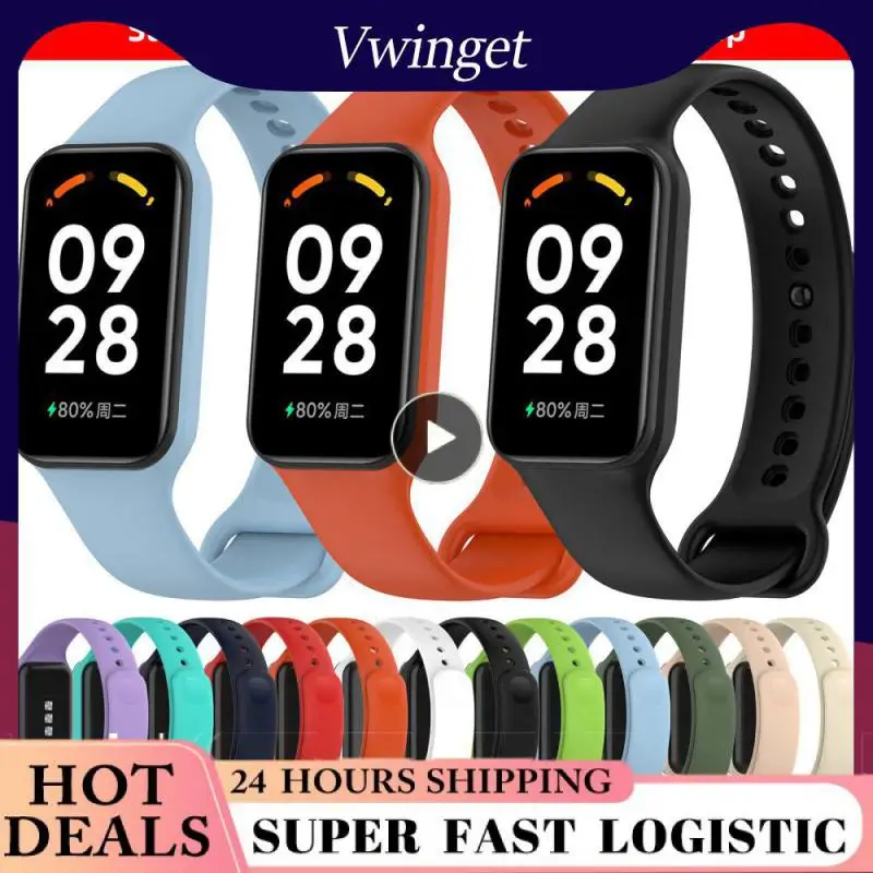 

Silicone Watchband Light Comfortable Smartwatch Replacement Wristband Breathable Portable Office Accessories 5.5-8.7 Inches