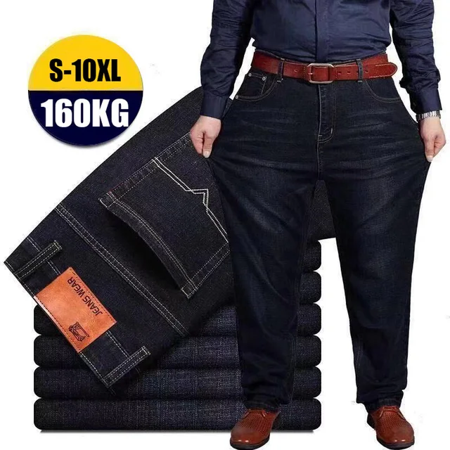 Men's Oversize Jeans Plus Size Denim Pants Korean Fashion Men Baggy Casual 10XL Streetwear Wide Jeans Man Trousers Men's Cothing 2