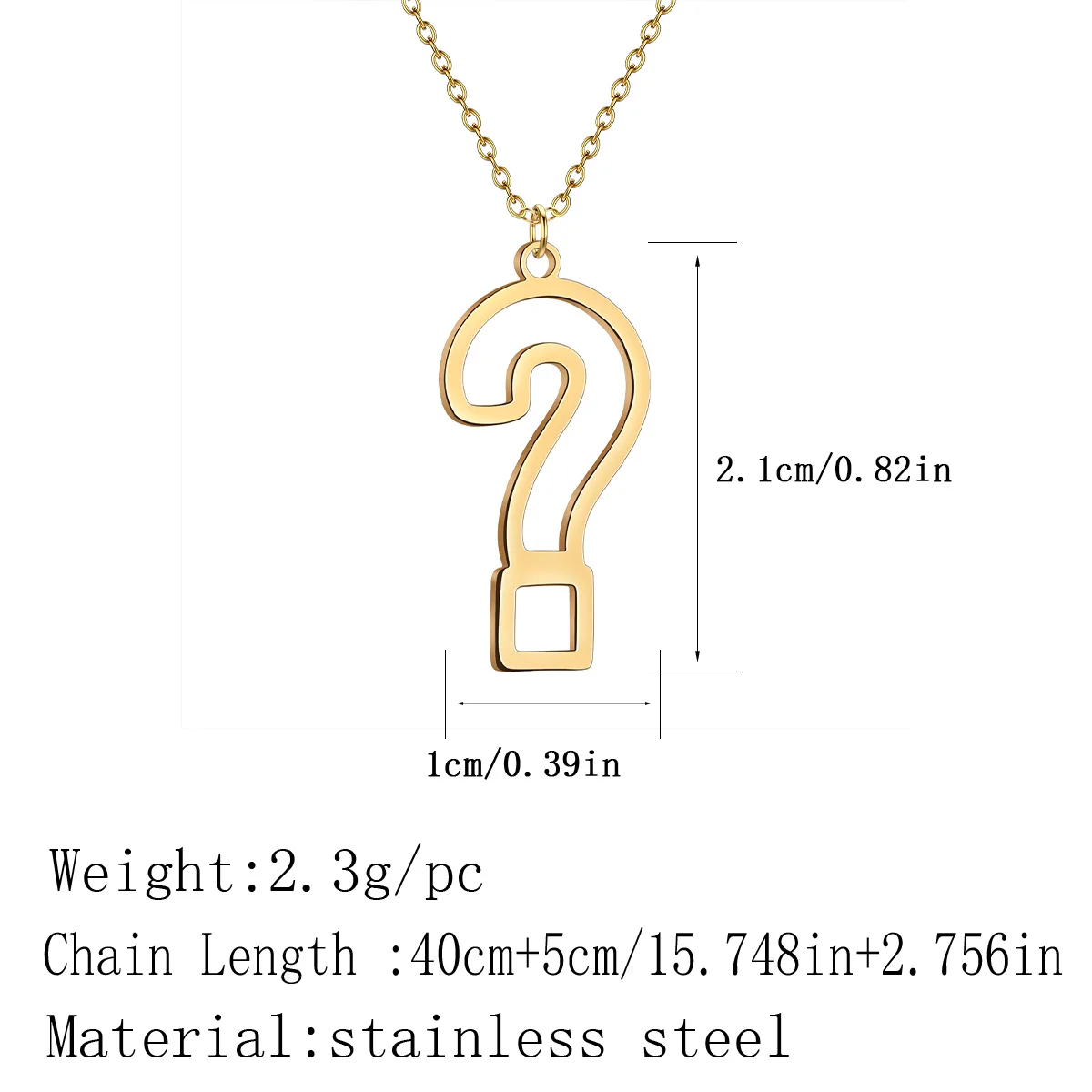 Ожерелье Todorova знак вопроса из нержавеющей стали