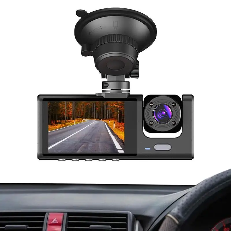 

3 Camera Dash Cam 720P Front 2 Inch Screen Dashcam Driver Recorder With Night Vision Car DVR Rear Camera Car Accessories