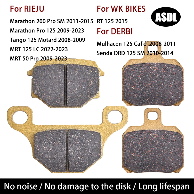Фото Передние и задние тормозные колодки для DERBI Mulhacen Senda DRD 125 R SM, для RIEJU MRT 50 MRT50 MRT125 Marathon Pro 125 200, для мотоциклов WK BIKES RT №2