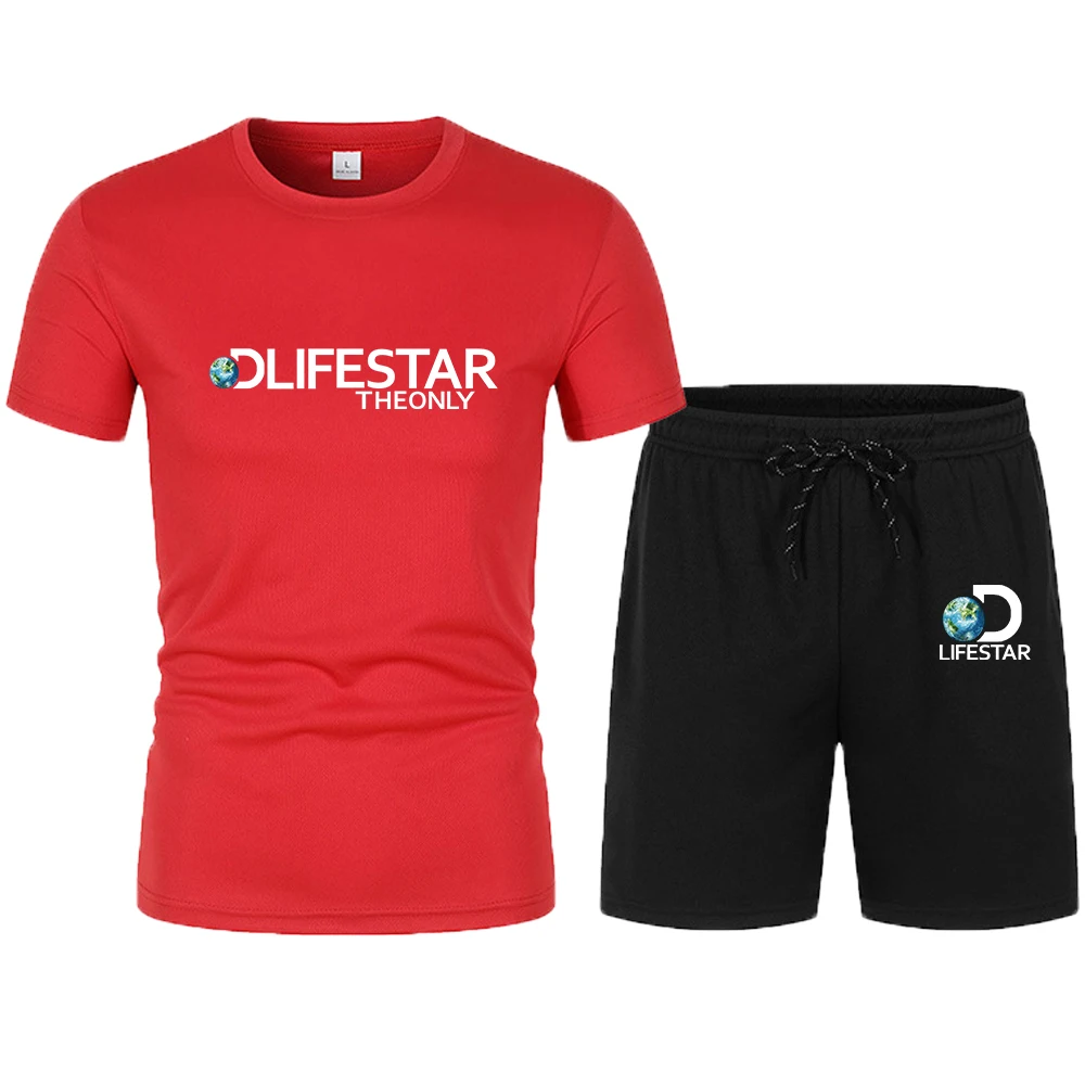 Summer New Men Casual Shorts Sets Brand Printing T Shirt + Shorts 2023 Male Tracksuit Set Men's Breathable and Cool Clothing Set