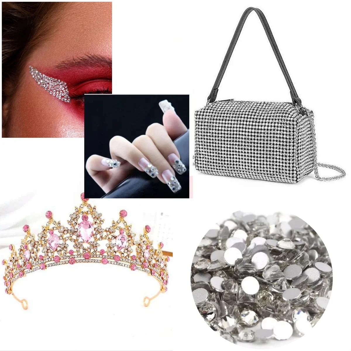 Высочайшее качество SS3-SS60 прозрачные кристально-белые 3D украшения для ногтей