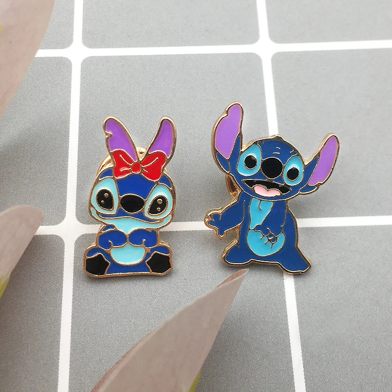 

Disney animation cartoon metal drip oil enamel cute Stitch commemorative badge clothes bag decoration pin anti-peeping brooch